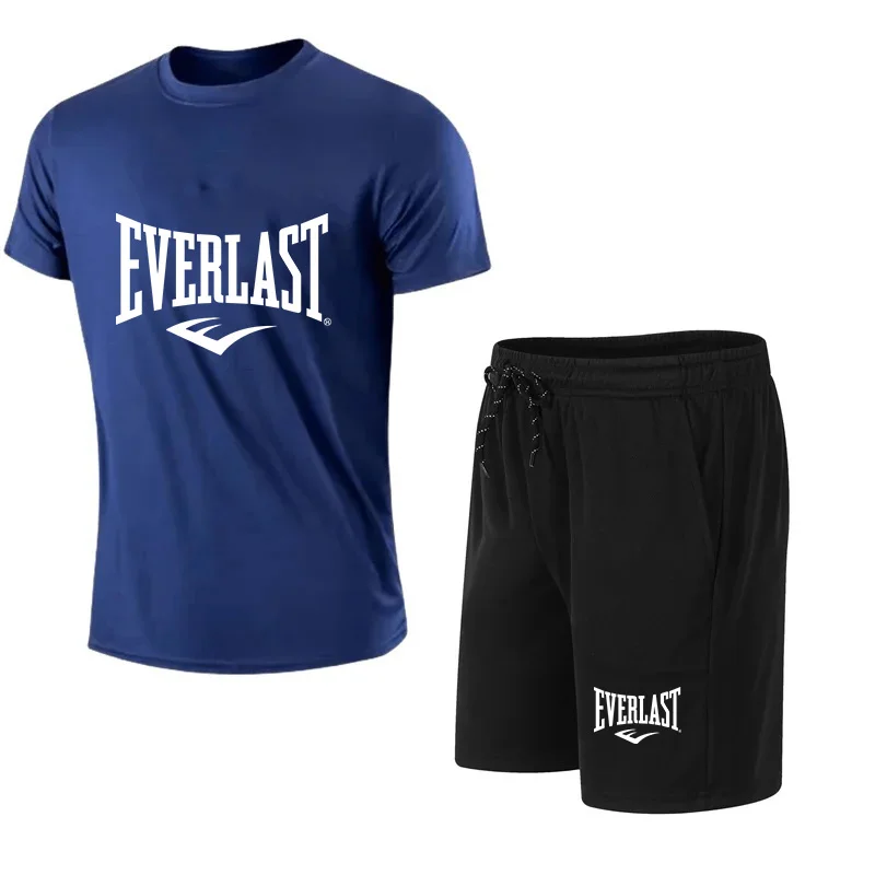 Summer Gym Clothing - 2026 Men's Summer T-Shirt+Shorts 2-Piece Set,
