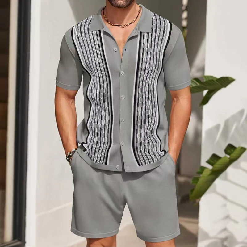 Summer Gym Clothing - Summer Male Ice Silk Short-sleeved Two-piece