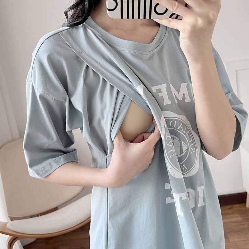 Nursing Dress Pregnant Breastf - Summer Clothing For Women ulasan dan harga