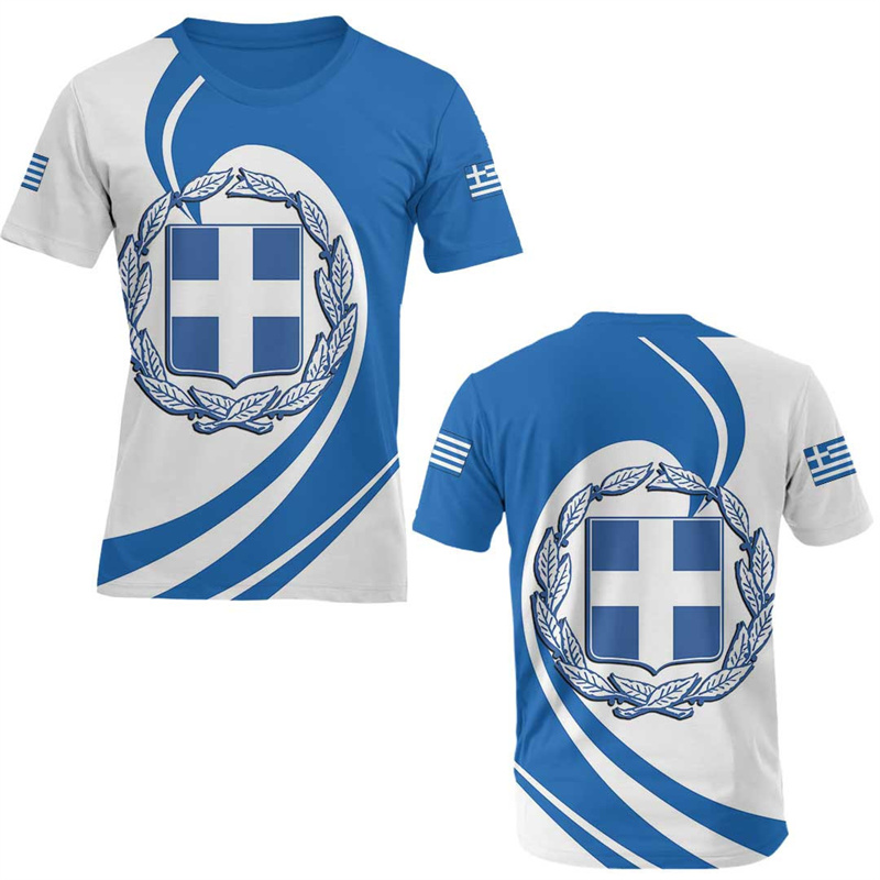 Greece Flag Map 3d Printed T S - Summer Clothing For Greece ulasan dan harga