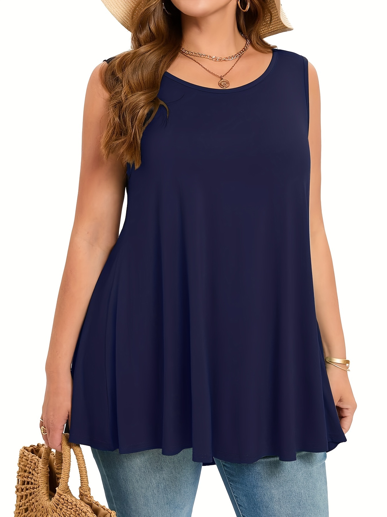 Plus Size Simple Solid Tank To - Summer Clothing Styles For Women ulasan dan harga