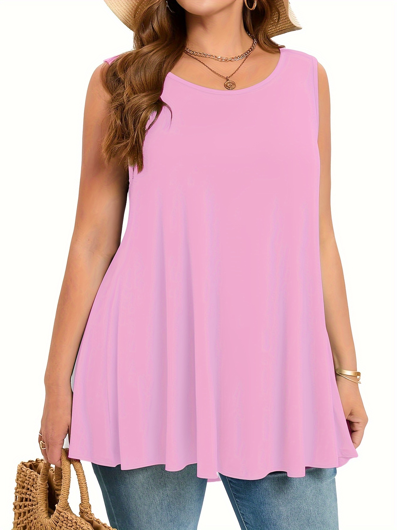 Plus Size Simple Solid Tank To - Summer Clothing Styles For Women ulasan dan harga