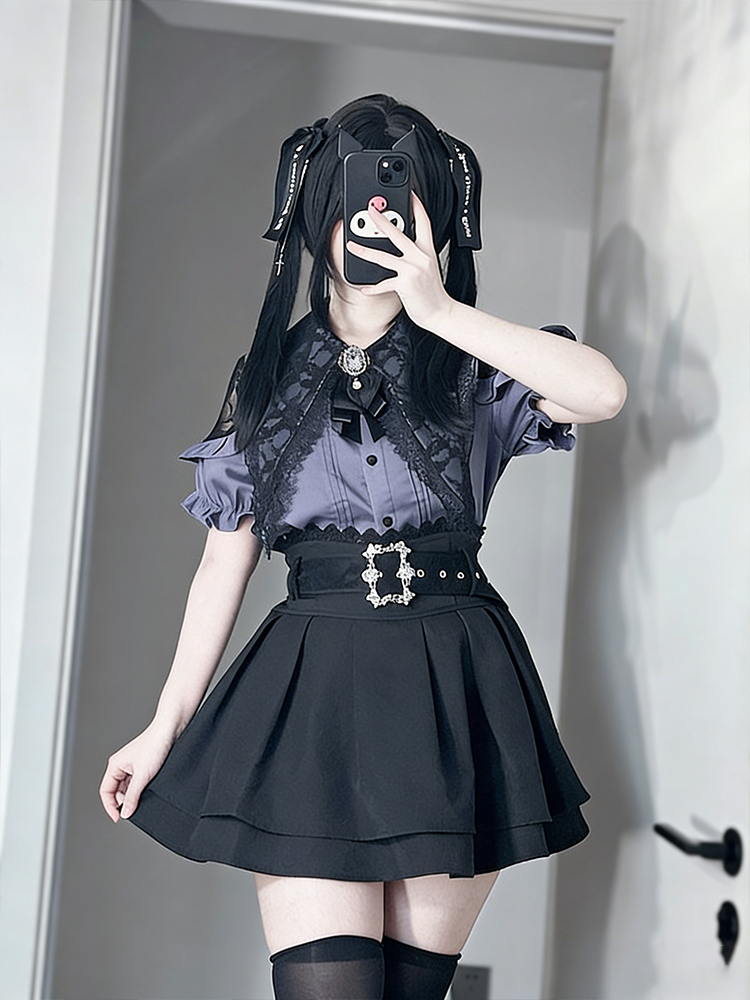 Gothic Style Shoulder Bared Sh - Off Shoulder Blouse ulasan dan harga