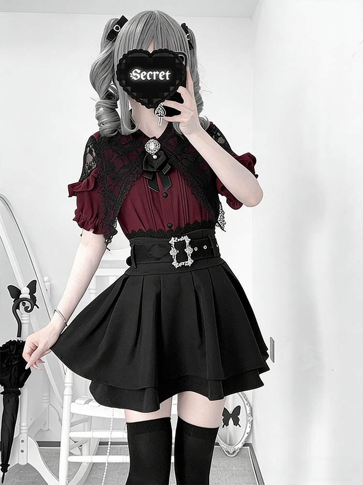 Gothic Style Shoulder Bared Sh - Off Shoulder Blouse ulasan dan harga