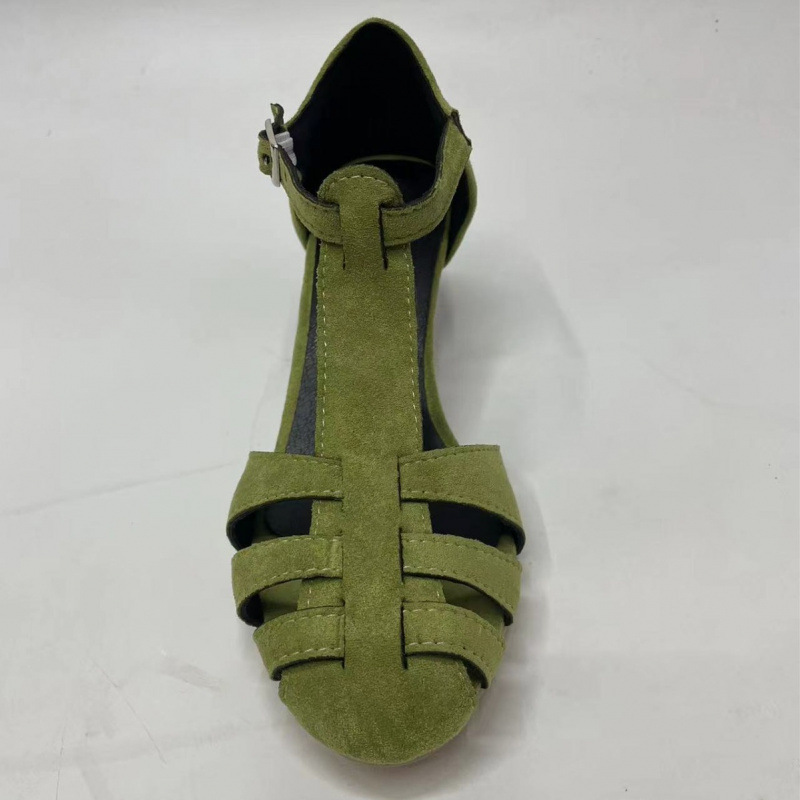Women's Green Suede Kitten Hee - Summer Clothing Stores ulasan dan harga