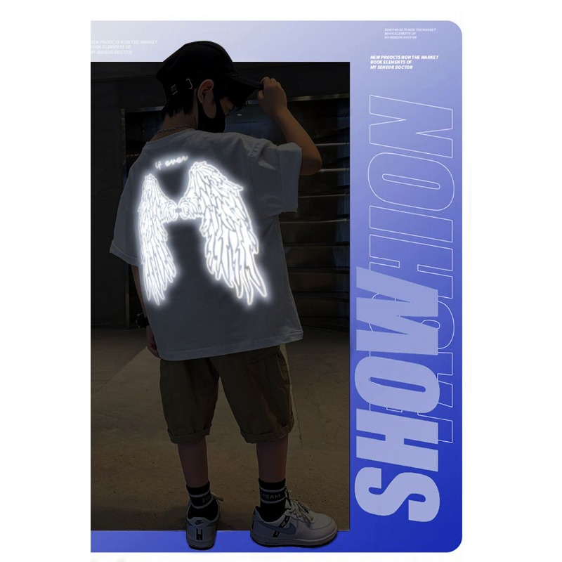 Youth Reflective Wings T Shirt - Summer Clothing For Teens ulasan dan harga