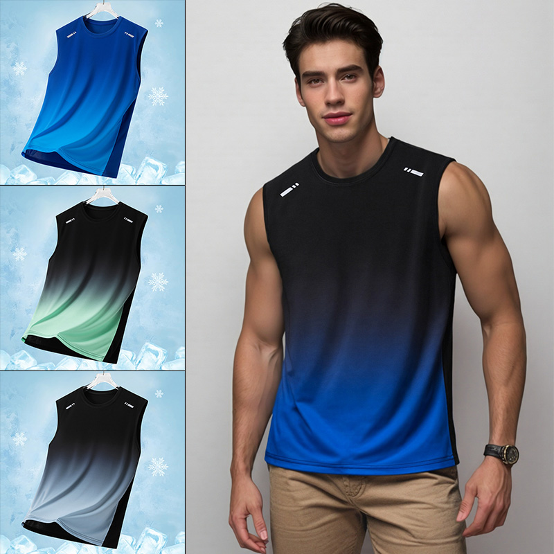 Men Gradient Sports Vest Light - Summer Clothing For Teens ulasan dan harga