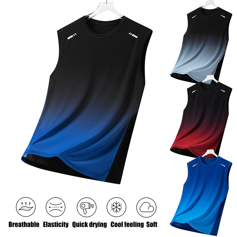 Men Gradient Sports Vest Light - Summer Clothing For Teens ulasan dan harga