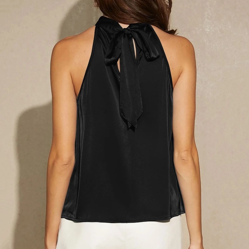 Elegant Satin Halter Neck Tank - Summer Clothing Images ulasan dan harga