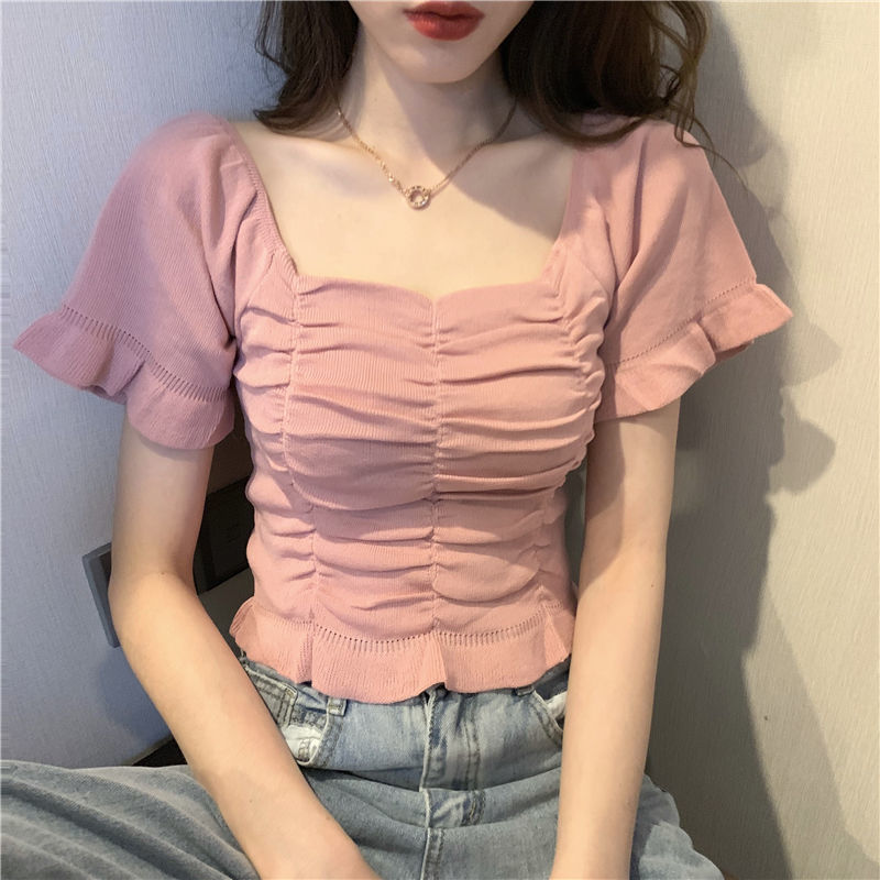 Knitted Fashion Blouse Woman R - Summer Clothing For Teens ulasan dan harga