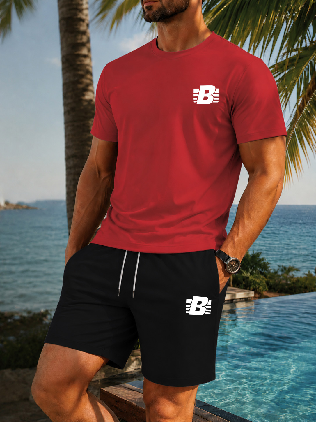 Men's 2-Piece Tracksuit Casual - Summer Gym Clothing ulasan dan harga