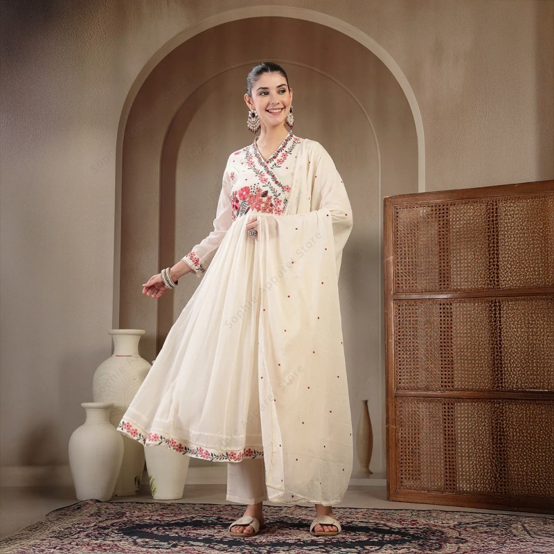 White Cotton Anarkali Kurti Se - Summer Clothing Pakistan ulasan dan harga