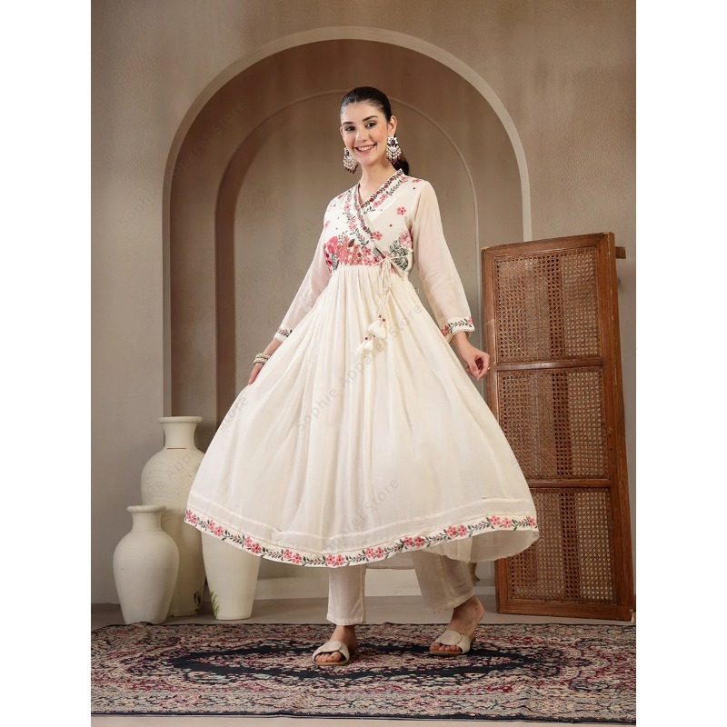 White Cotton Anarkali Kurti Se - Summer Clothing Pakistan ulasan dan harga
